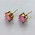 BRINCO NO BRUTO PRONTO PARA O BANHO - KIT COM 3 BRINCOS DE PINO COM ZIRCÔNIA REDONDA ROSA 10X10MM - PESO TOTAL 10,3GR - BRU15924 - Imagem 2