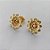 BRINCO FOLHEADO A OURO - BANHADO COM 5 MILÉSIMOS + VERNIZ DIAMOND - (BDK021) BRINCO DE PINO FLOR COM ZIRCÔNIA LARANJA 14MM - OURO376 - Imagem 2