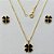 CONJUNTO FOLHEADO A OURO - BANHADO COM 5 MILÉSIMOS + VERNIZ DIAMOND - (CJB919) CONJUNTO COM BRINCOS DE PINO TREVO E PINGENTE TREVO PRETO 11MM - OURO384 - Imagem 1
