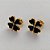 CONJUNTO FOLHEADO A OURO - BANHADO COM 5 MILÉSIMOS + VERNIZ DIAMOND - (CJB919) CONJUNTO COM BRINCOS DE PINO TREVO E PINGENTE TREVO PRETO 11MM - OURO384 - Imagem 2