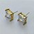 BRINCO NO BRUTO PRONTO PARA O BANHO - KIT COM 3 BRINCOS DE PINO COM BASE EM ALTA FUSÃO COM ZIRCÔNIA CRISTAL QUADRADA 10X10MM - PESO TOTAL 14,2GR - BRU15991 - Imagem 2