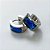 BRINCO EM AÇO INOXIDÁVEL - (CX.137) BRINCO DE ARGOLA COM STRASS AZUL ESCURO 7X14MM - COMPOSIÇÃO: AÇO INOXIDÁVEL - AÇO2161 - Imagem 2