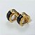 BRINCO EM AÇO INOXIDÁVEL - (CX.137) BRINCO DE ARGOLA DOURADA COM STRASS PRETO 7X14MM - COMPOSIÇÃO: AÇO INOXIDÁVEL - AÇO2169 - Imagem 1