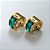 BRINCO EM AÇO INOXIDÁVEL - (CX.137) BRINCO DE ARGOLA DOURADA COM STRASS VERDE 7X14MM - COMPOSIÇÃO: AÇO INOXIDÁVEL - AÇO2171 - Imagem 1