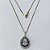 GARGANTILHA NO BRUTO PRONTA PARA O BANHO(CX139) - (AD) GARGANTILHA COM CORRENTE VENEZIANA 45CM E PINGENTES COM BASE CRAVEJADA AZUL ESCURA E CRISTAL E ZIRCÔNIA CRISTAL 10X14MM - PESO TOTAL 4,8GR - BRU16084 - Imagem 1