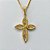 GARGANTILHA FOLHEADA A OURO - BANHADO COM 5 MILÉSIMOS + VERNIZ DIAMOND - CORRENTE VENEZIANA 45CM E PINGENTE CRUCIFIXO CRAVEJADO EM MICROS ZIRCÔNIAS 24MM - FECHO REDONDO - OURO417 - Imagem 2