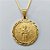 GARGANTILHA FOLHEADA A OURO - BANHADO COM 5 MILÉSIMOS + VERNIZ DIAMOND - CORRENTE VENEZIANA 45CM E PINGENTE MEDALHA SÃO FRANCISCO DE ASSIS 23MM - FECHO REDONDO - OURO419 - Imagem 2