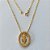 GARGANTILHA FOLHEADA A OURO - BANHADO COM 5 MILÉSIMOS + VERNIZ DIAMOND - CORRENTE 45CM E PINGENTE MEDALHA NOSSA SRA DE FÁTIMA CRAVEJADO EM MICROS ZIRCÔNIAS 23MM - FECHO REDONDO - OURO421 - Imagem 1