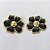 BRINCO EM AÇO INOXIDÁVEL - (CX.141) BRINCO DE PINO DOURADO FLOR ESMALTADA PRETA 25MM - COMPOSIÇÃO: AÇO INOXIDÁVEL DOURADO - AÇO2216 - Imagem 1