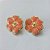 BRINCO EM AÇO INOXIDÁVEL - (CX.140) BRINCO DE PINO DOURADO FLOR ESMALTADA LARANJA 25MM - COMPOSIÇÃO: AÇO INOXIDÁVEL DOURADO - AÇO2220 - Imagem 2