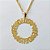 GARGANTILHA FOLHEADA A OURO - BANHADO COM 5 MILÉSIMOS + VERNIZ DIAMOND - CORRENTE 3x1 45CM E PINGENTE MANDALA FÉ E DEUS 42MM - FECHO REDONDO - OURO432 - Imagem 2