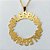 GARGANTILHA FOLHEADA A OURO - BANHADO COM 5 MILÉSIMOS + VERNIZ DIAMOND - CORRENTE 45CM E PINGENTE MANDALA ALEGRIA 42MM - FECHO REDONDO - OURO434 - Imagem 2