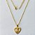 GARGANTILHA FOLHEADA A OURO - BANHADO COM 5 MILÉSIMOS + VERNIZ DIAMOND - CORRENTE 45CM E PINGENTE CORAÇÃO COM JESUS 17MM - FECHO REDONDO - OURO438 - Imagem 1