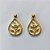 BRINCO FOLHEADO A OURO - BANHADO COM 5 MILÉSIMOS + VERNIZ DIAMOND - (CRIS) BRINCO DE PINO FOLHA COM PEDRA EM ZIRCÔNIA 10X16MM - OURO469 - Imagem 1