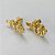 BRINCO FOLHEADO A OURO - BANHADO COM 5 MILÉSIMOS + VERNIZ DIAMOND - (CRIS) BRINCO DE PINO FLOR COM BORBOLETA E ZIRCÔNIA 9X18MM - OURO472 - Imagem 2