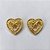 BRINCO FOLHEADO A OURO - BANHADO COM 5 MILÉSIMOS + VERNIZ DIAMOND - (CRIS) BRINCO DE PINO CORAÇÃO COM LACINHO VAZADO 11X11MM - OURO473 - Imagem 1