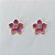 BRINCO FOLHEADO A OURO - BANHADO COM 5 MILÉSIMOS + VERNIZ DIAMOND - (CRIS) BRINCO DE PINO FLOR ESMALTADA LILÁS 15MM - OURO483 - Imagem 1