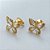 BRINCO DE PINO FOLHEADO A OURO(CX139) - BORBOLETA CRAVEJADA EM ZIRCÔNIAS 12X15MM - BIJU00032 - Imagem 2