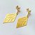 BRINCO FOLHEADO A OURO - BANHADO COM 5 MILÉSIMOS + VERNIZ DIAMOND - BRINCO DE PINO BASE VAZADA E PINGENTE GEOMÉTRICO 18X33MM - OURO531 - Imagem 2