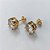 BRINCO FOLHEADO A OURO - BANHADO COM 5 MILÉSIMOS + VERNIZ DIAMOND - BRINCO DE PINO COM ZIRCÔNIA REDONDA CRISTAL 10X10MM - OURO706 - Imagem 1