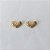BRINCO FOLHEADO A OURO - BANHADO COM 5 MILÉSIMOS + VERNIZ DIAMOND - (CRIS) BRINCO DE PINO CORAÇÃO 7X12MM - OURO753 - Imagem 1