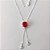 GARGANTILHA FOLHEADA A PRATA COM 50 MILÉSIMOS + VERNIZ DIAMOND CORRENTE VENEZIANA GRAVATINHA 450CM COM PINGENTE EM ZIRCÔNIAS GOTAS E PEDRA EM ZIRCÔNIA VERMELHA 12MM - PRA726 - Imagem 1