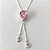 GARGANTILHA FOLHEADA A PRATA COM 50 MILÉSIMOS + VERNIZ DIAMOND CORRENTE VENEZIANA GRAVATINHA 450CM COM PINGENTE EM ZIRCÔNIAS GOTAS E PEDRA EM ZIRCÔNIA ROSA 12MM - PRA729 - Imagem 2