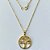 GARGANTILHA FOLHEADA A OURO 5 MILÉSIMOS + VERNIZ DIAMOND - CORRENTE CADEADO 45CM E PINGENTE REDONDO ÁRVORE DA VIDA COM ZIRCÔNIAS 19MM - OURO828 - Imagem 1
