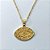 GARGANTILHA FOLHEADA A OURO 5 MILÉSIMOS + VERNIZ DIAMOND - CORRENTE CADEADO 45CM E PINGENTE OLHO GREGO COM ZIRCÔNIAS 21MM - OURO829 - Imagem 2