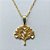 GARGANTILHA FOLHEADA A OURO 5 MILÉSIMOS + VERNIZ DIAMOND - CORRENTE CADEADO 45CM E PINGENTE ÁRVORE DA VIDA COM ZIRCÔNIAS 20MM - OURO832 - Imagem 2