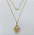 GARGANTILHA FOLHEADO A OURO - BANHADO COM 5 MILÉSIMOS + VERNIZ DIAMOND - COM PINGENTE TODO CRAVEJADO E CORRENTE DE 45CM / PINGENTE 30X20MM- OURO959 - Imagem 1