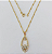 GARGANTILHA FOLHEADO A OURO - BANHADO COM 5 MILÉSIMOS + VERNIZ DIAMOND - COM PINGENTE E CORRENTE DE 45CM / PINGENTE TODO CRAVEJADO EM MICRO ZIRCONIAS - OURO964 - Imagem 1