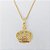 GARGANTILHA FOLHEADO A OURO - BANHADO COM 5 MILÉSIMOS + VERNIZ DIAMOND - CORRENTE DE 45CM VENEZIANA PINGENTE COROA VAZADA 21MM- OURO1085 - Imagem 2