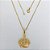 GARGANTILHA FOLHEADO A OURO - BANHADO COM 5 MILÉSIMOS + VERNIZ DIAMOND - CORRENTE DE 45CM VENEZIANA PINGENTE COROA VAZADA 21MM- OURO1085 - Imagem 1