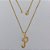 GARGANTILHA FOLHEADO A OURO - BANHADO COM 5 MILÉSIMOS + VERNIZ DIAMOND - CORRENTE DE 45CM VENEZIANA PINGENTE LETRA P 12MM- OURO1091 - Imagem 1