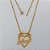 GARGANTILHA FOLHEADO A OURO - BANHADO COM 5 MILÉSIMOS + VERNIZ DIAMOND - CORRENTE SINGAPURA 45CM PINGENTE CORAÇÃO VAZADO ESCRITO AMOR 26MM- OURO1098 - Imagem 1
