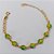 PULSEIRA FOLHEADO A OURO - BANHADO COM 5 MILÉSIMOS + VERNIZ DIAMOND - PULSEIRA 17CM COM PEDRAS NATURAIS VERDES E AMARELAS - OURO1112 - Imagem 1