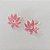 BRINCO FOLHEADO A PRATA COM 50 MILÉSIMOS + VERNIZ DIAMOND - BRINCO DE PINO FLOR COM ZIRCÔNIA ESMALTADA ROSA 14X16MM PRA809 - Imagem 2