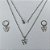 CONJUNTO EM AÇO INOXIDÁVEL(CX147) - CORRENTE DE 45CM (03) BRINCOS ARGOLAS DE PRESSÃO COM PINGENTES LAÇO VAZADO 12MM AÇO2322 - Imagem 1