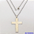 GARGANTILHA EM AÇO INOXIDAVEL COM *(CORRENTE DE 45CM)* E FECHO LAGOSTA -(013) PINGENTE CRUCIFIXO 3.5X2CM - AÇO0202 - Imagem 1