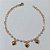 PULSEIRA FOLHEADO A OURO + VERNIZ CATAFORÉTICO - PULSEIRA 18CM COM PÉROLAS E CORAÇÕES - OURO1193 - Imagem 1