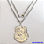 GARGANTILHA EM AÇO INOXIDAVEL COM *(CORDÃO INDIANO DE 70CM)* E FECHO LAGOSTA-(024)(I-1171) Face de cristo grande 36mm - AÇO0251 - Imagem 1