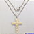 GARGANTILHA EM AÇO INOXIDAVEL COM *(CORRENTE3X1 - 50CM)* E FECHO LAGOSTA-(I-0994) Cruz Jesus grande 35mm - AÇO0258 - Imagem 1