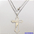 GARGANTILHA EM AÇO INOXIDAVEL COM *(CORRENTE CARTIER CURTA 70CM)* E FECHO LAGOSTA-(BCOL026)AC INOX CRUZ FACE DE CRISTO VAZADAZ( C3.1210)- AÇO0276 - Imagem 1