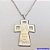 GARGANTILHA EM AÇO INOXIDAVEL COM *(CORRENTE CARTIER CURTA 70CM)* E FECHO LAGOSTA-(AC INOX CRUZ GRANDE FACE DE CRISTO C/ VAZADA(C3.1032 )- AÇO0288 - Imagem 2