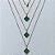 GARGANTILHA NO BRUTO PRONTA PARA O BANHO - KIT COM 3 CORRENTES VENEZIANAS 45CM E PINGENTES TIPO VAN CLEEF VIDRO VERDE 15MM - PESO TOTAL 9GR - BRU24306 - Imagem 1