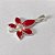 PINGENTE FOLHEADO A PRATA COM 50 MILÉSIMOS + VERNIZ DIAMOND - PINGENTE FLOR VERMELHA 26MM PRA859 - Imagem 2
