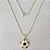 GARGANTILHA FOLHEADA A PRATA COM 50 MILÉSIMOS + VERNIZ DIAMOND - GARGANTILHA CORRENTE 45CM E PINGENTE BOLA DE FUTEBOL 16MM - PRA861 - Imagem 1