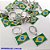 BRINCO EM AÇO INOXIDAVEL(CX169) COM BANDEIRA DO "BRASIL"ARGOLINHA DE PRESÃO(TRANQUETA) PINGENTE DE 1,5X1CM - AÇO3055 - Imagem 2