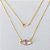 GARGANTILHA FOLHEADA A OURO - BANHADO COM 5 MILÉSIMOS + VERNIZ DIAMOND - GARGANTILHA COM PINGENTE OLHO COM ZIRCÔNIA CRISTAL E ROSA 22MM - TAMANHO 42CM + EXTENSOR OURO1274 - Imagem 1